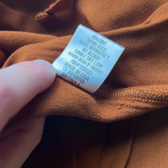 LACAUSA Satiny Slip Cami With Tie Back, Rust XS - Picture 6 of 8